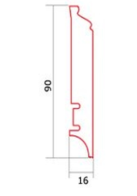 Перваз Бял Боядисан с орнамент - Barlinek 90мм - Image 3